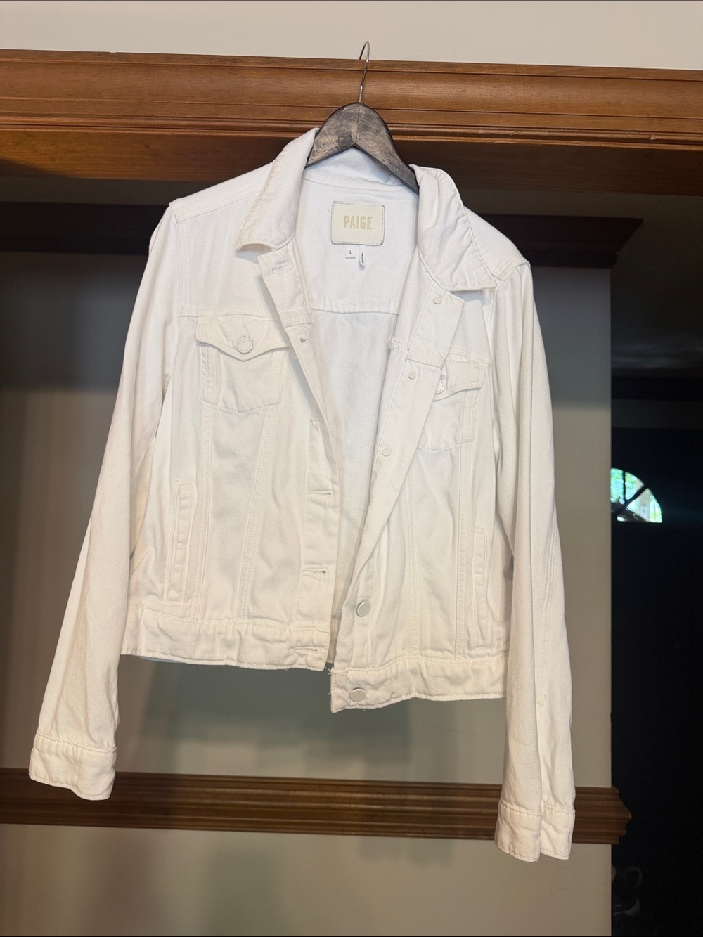 PAIGE White Denim Trucker Jacket